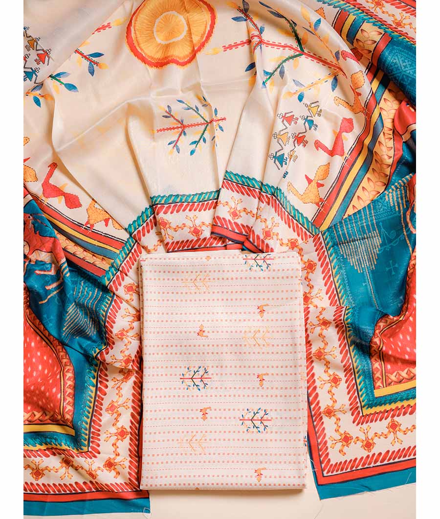 KALAMKARI SILK JARI SUIT SET