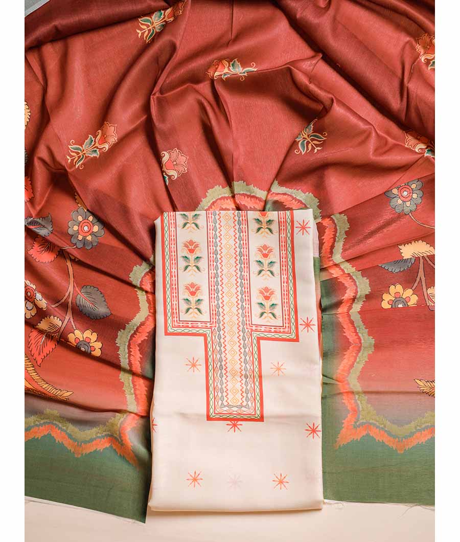 KALAMKARI SILK JARI SUIT SET