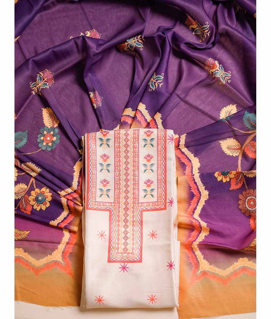 KALAMKARI SILK JARI SUIT SET