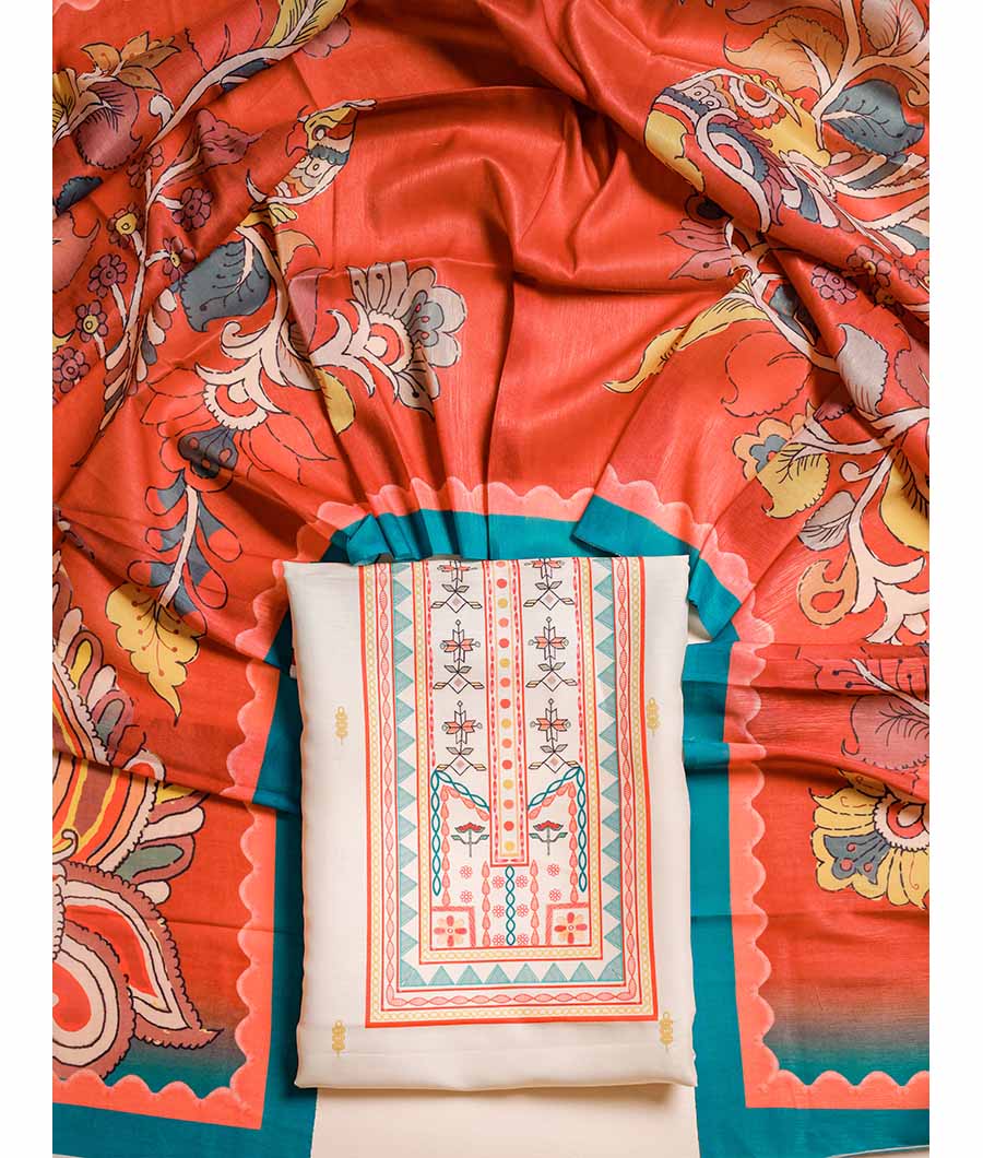 KALAMKARI SILK JARI SUIT SET