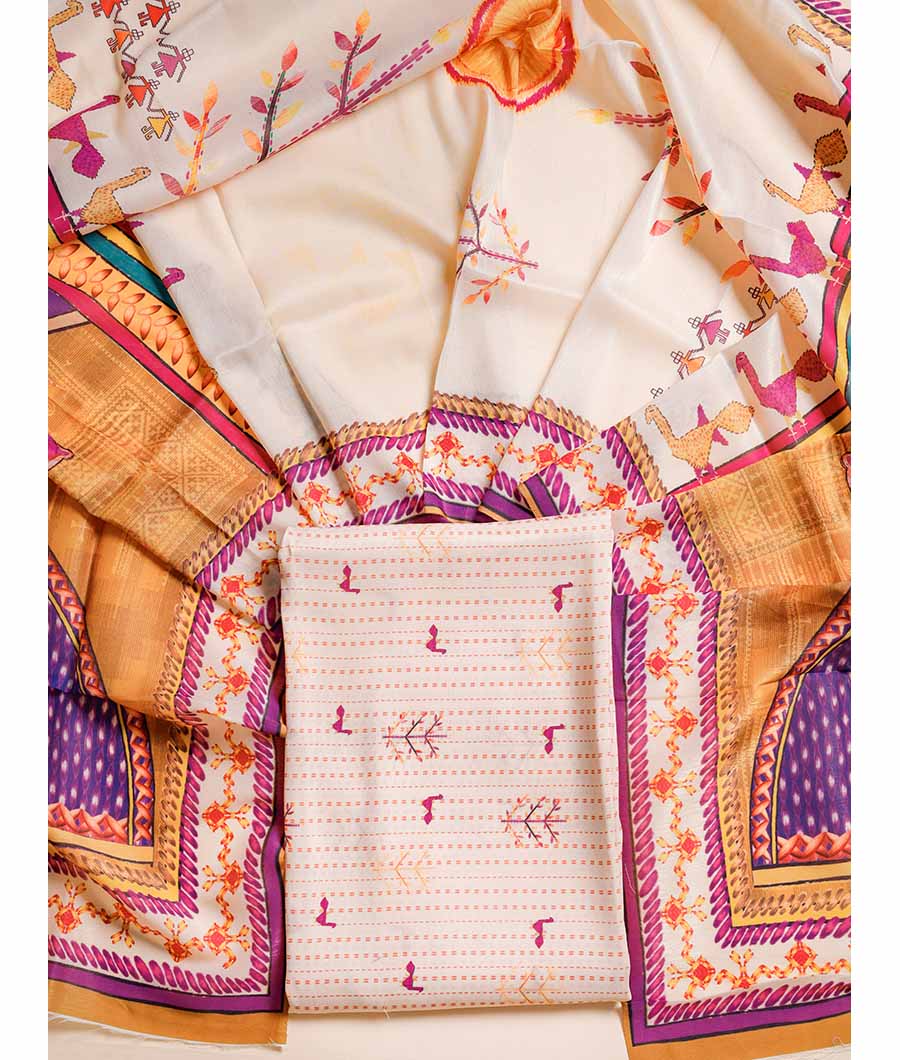 KALAMKARI SILK JARI SUIT SET