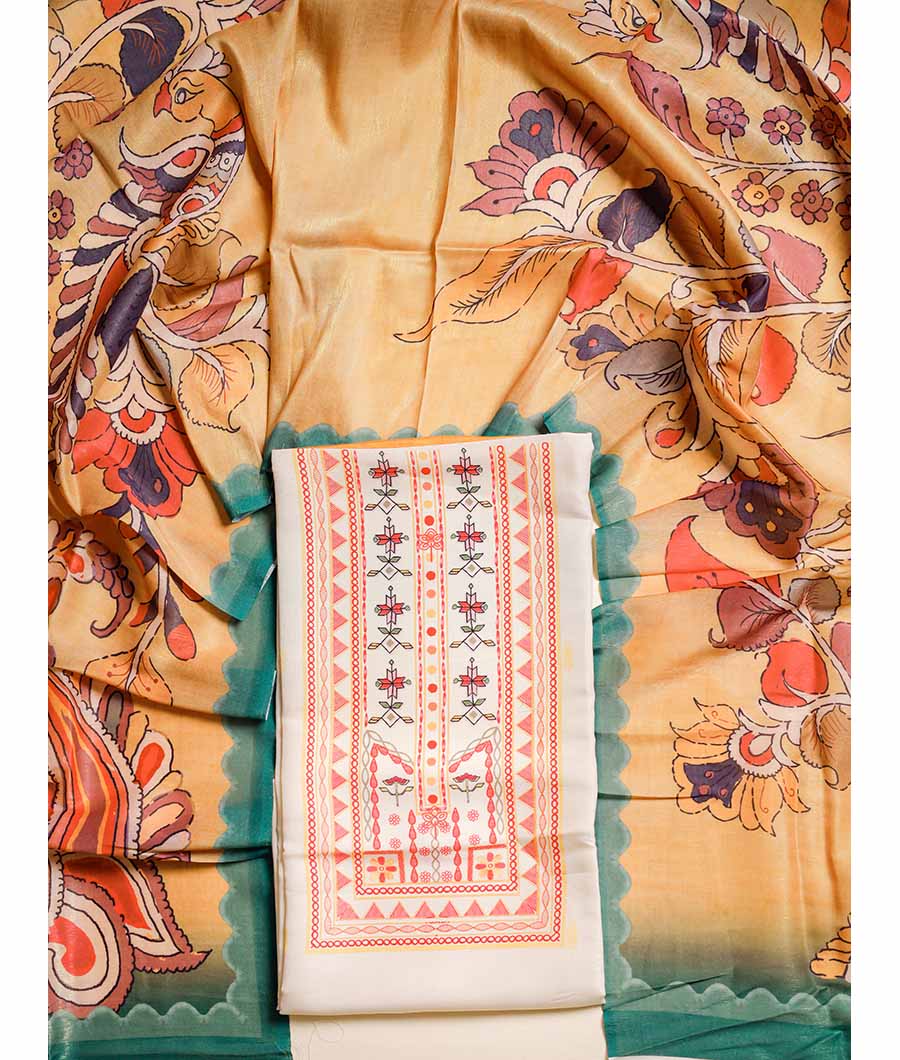 KALAMKARI SILK JARI SUIT SET