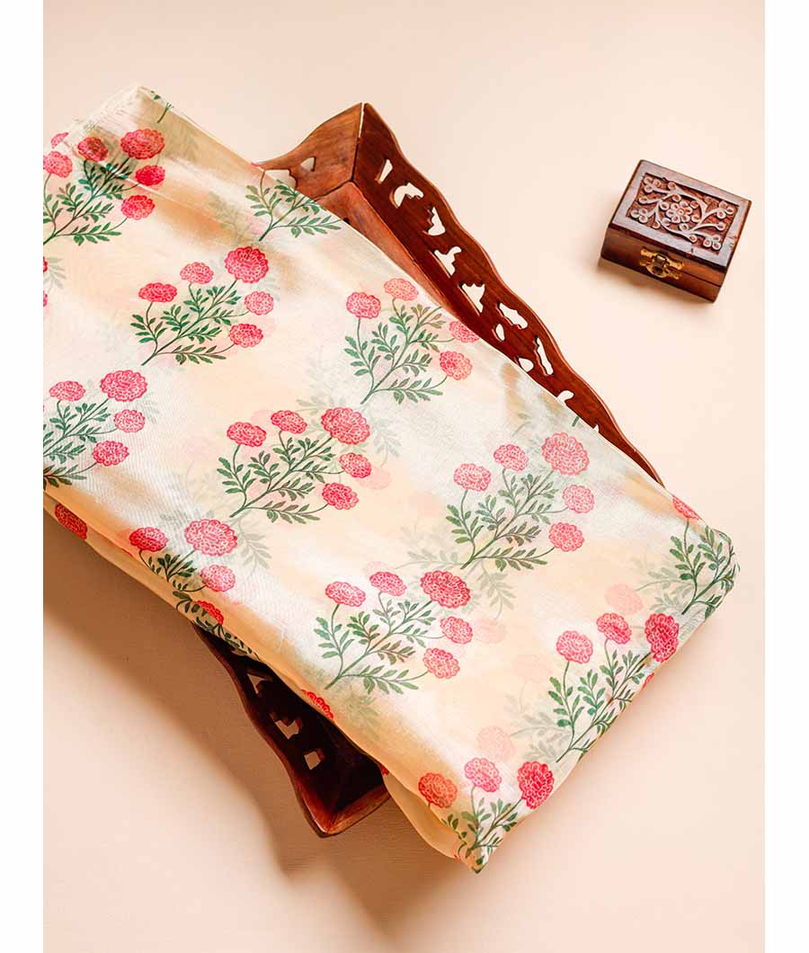 GLASS TISSUE ORGANZA PRINTED FABRIC