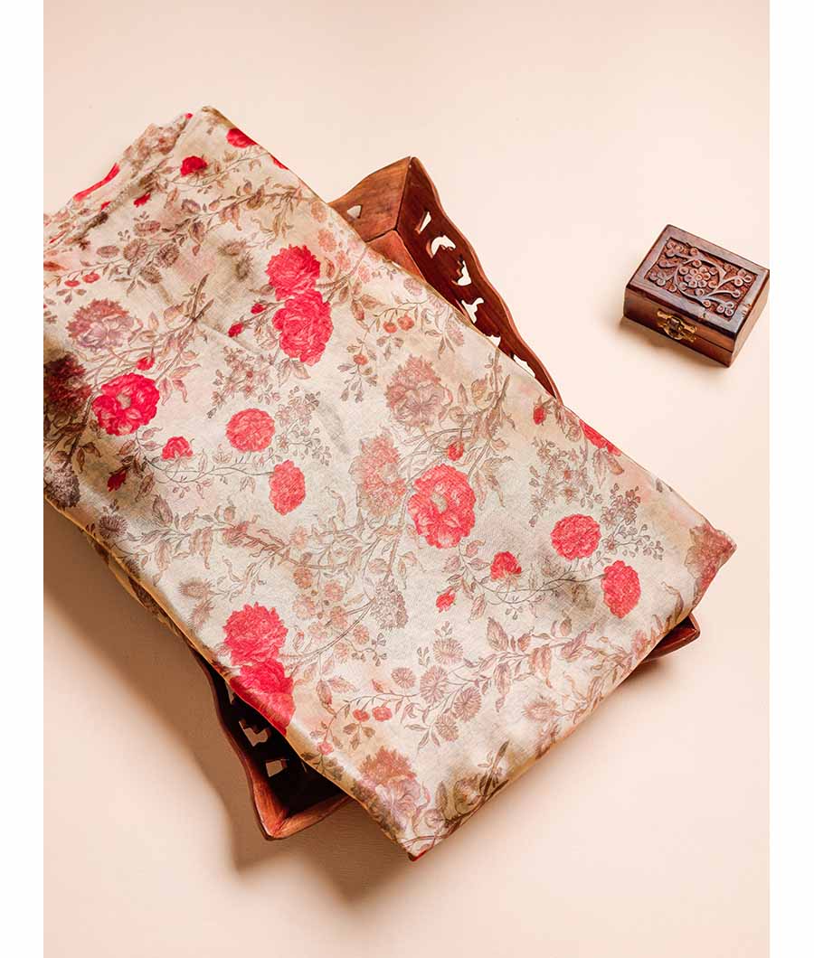 GLASS TISSUE ORGANZA PRINTED FABRIC