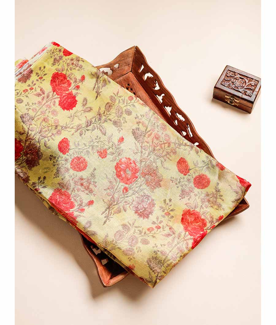 GLASS TISSUE ORGANZA PRINTED FABRIC