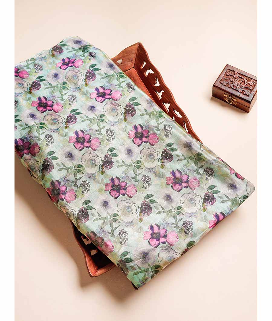 GLASS TISSUE ORGANZA PRINTED FABRIC