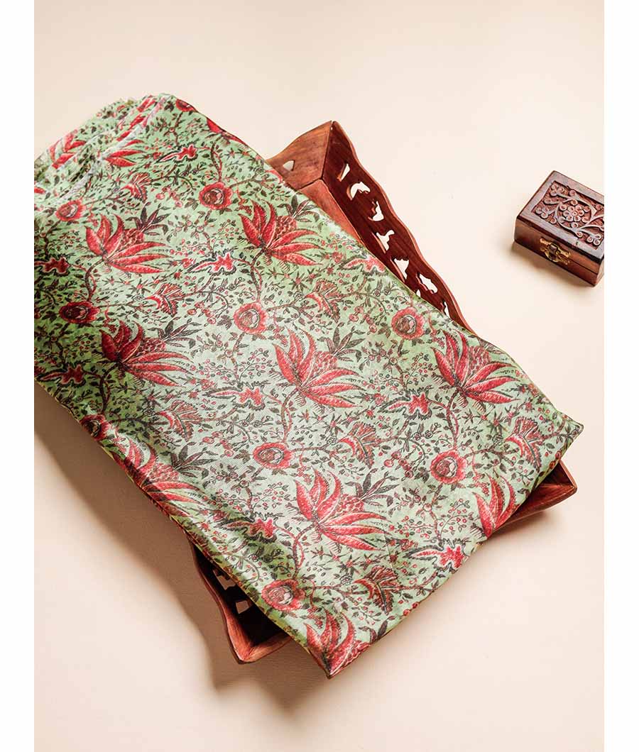 GLASS TISSUE ORGANZA PRINTED FABRIC