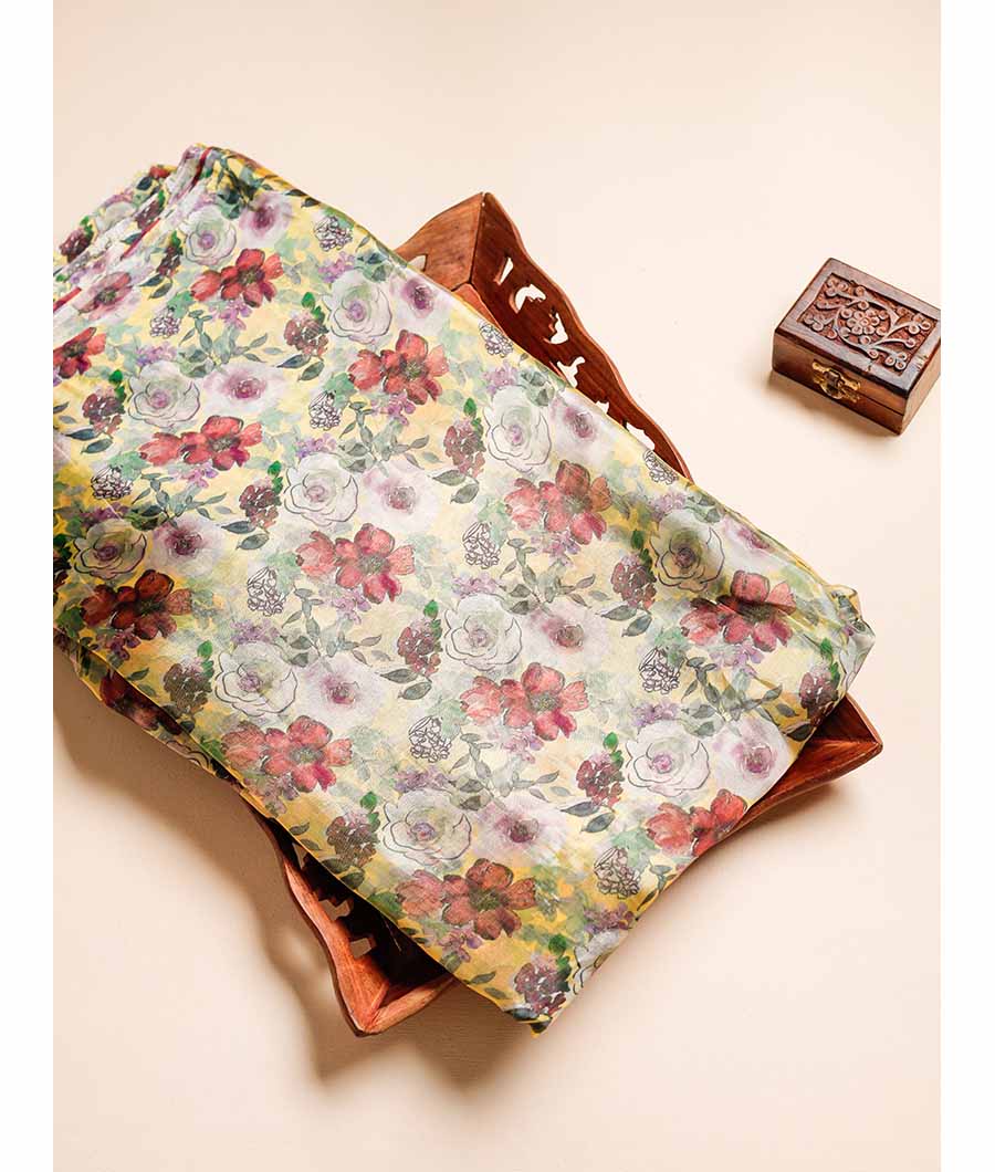 GLASS TISSUE ORGANZA PRINTED FABRIC