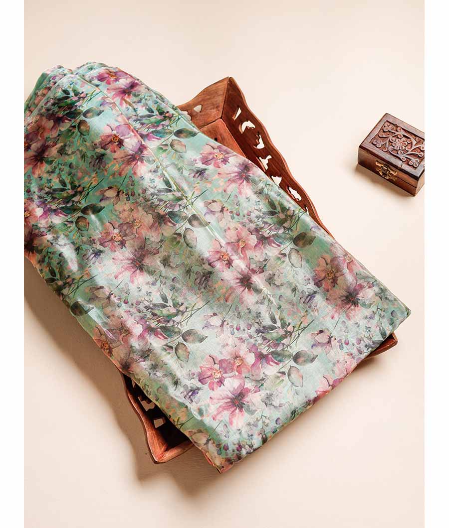 GLASS TISSUE ORGANZA PRINTED FABRIC