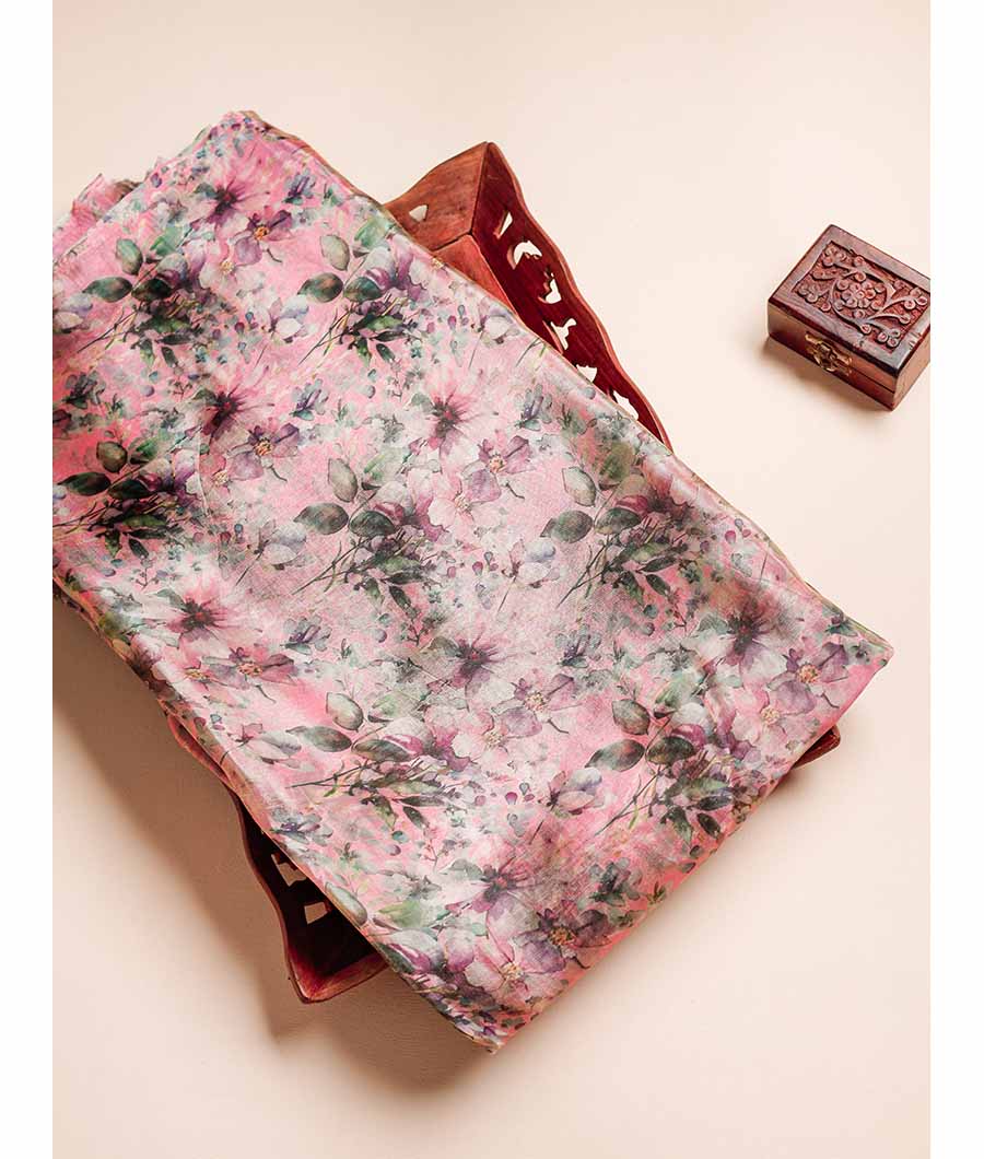 GLASS TISSUE ORGANZA PRINTED FABRIC