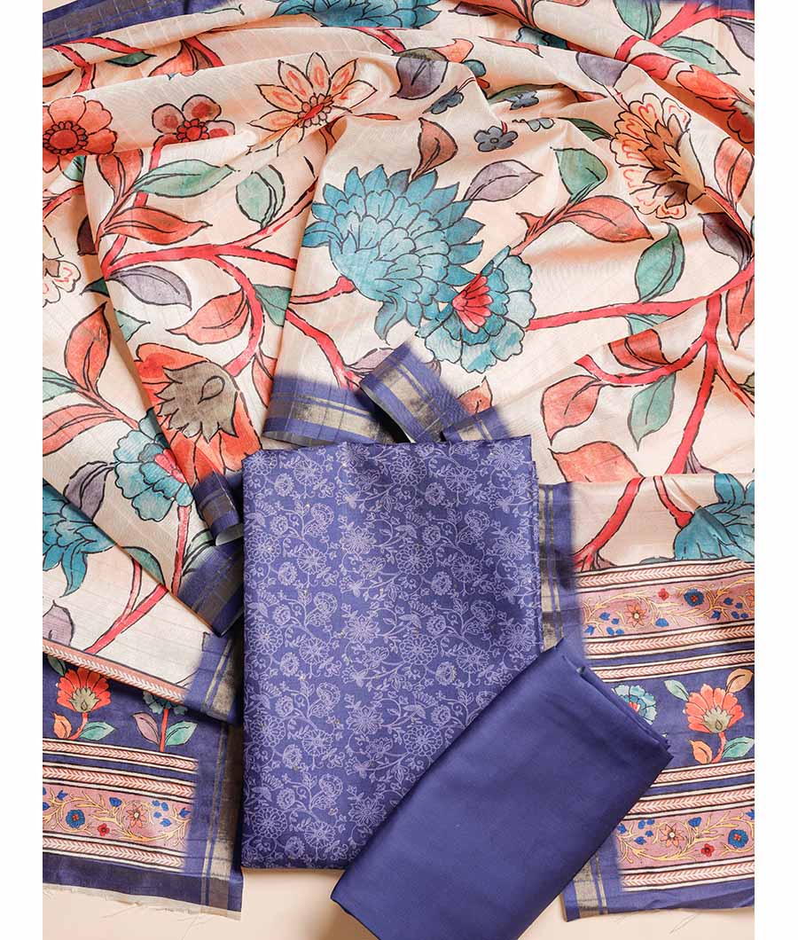 SEMI TUSSAR KALAMKARI SILK SUIT SET