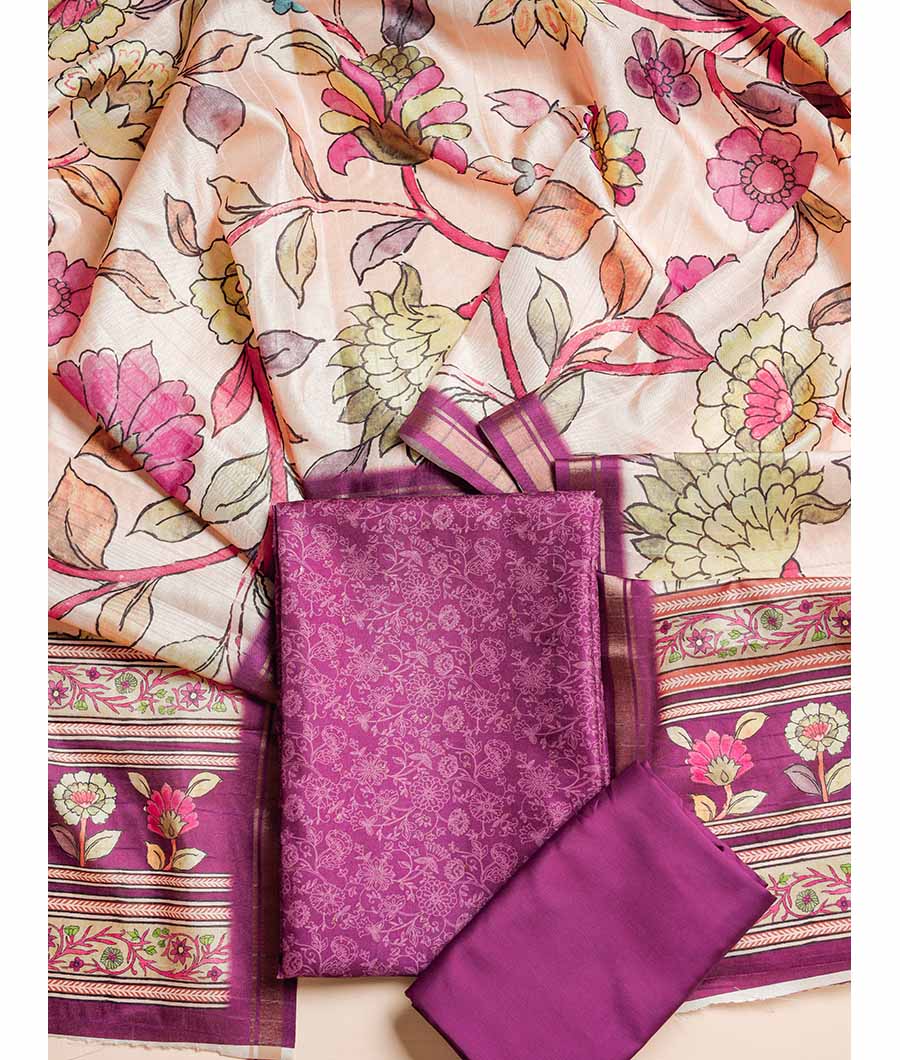 SEMI TUSSAR KALAMKARI SILK SUIT SET