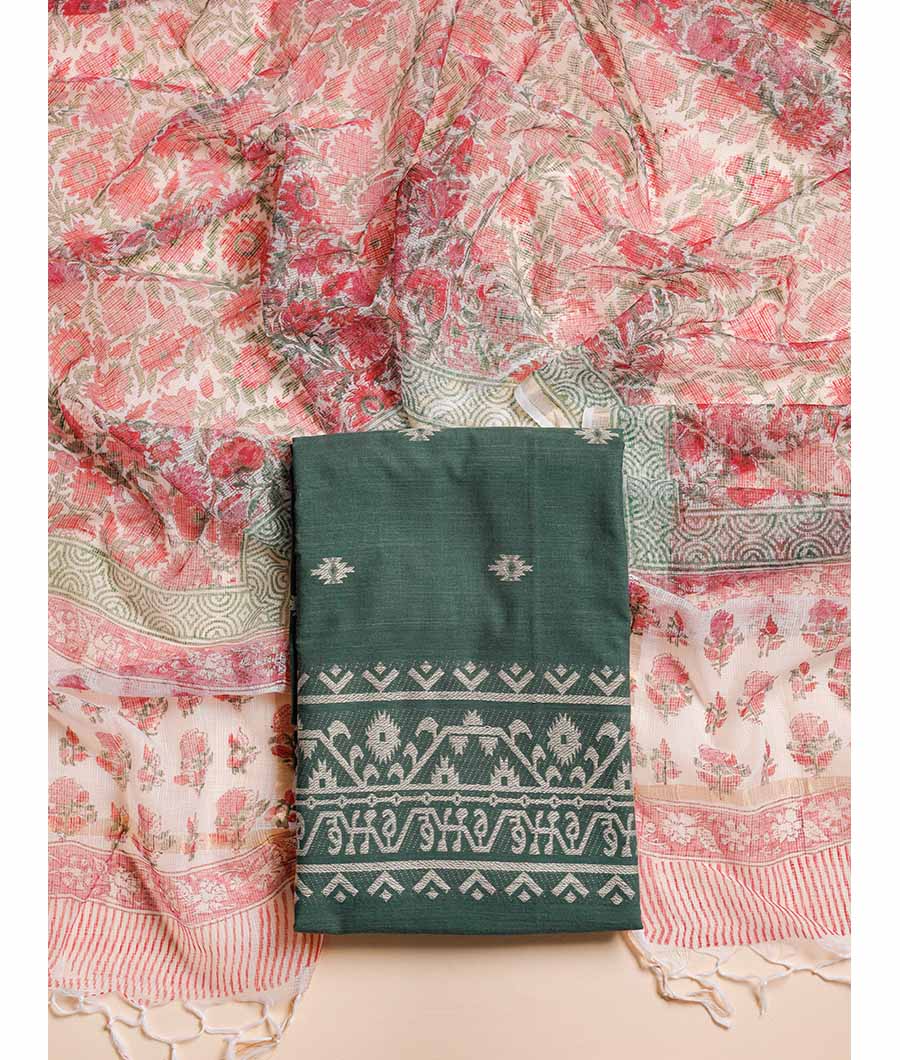 COTTON JAMDHANI SUIT SET WITH KOTA DUPATTA