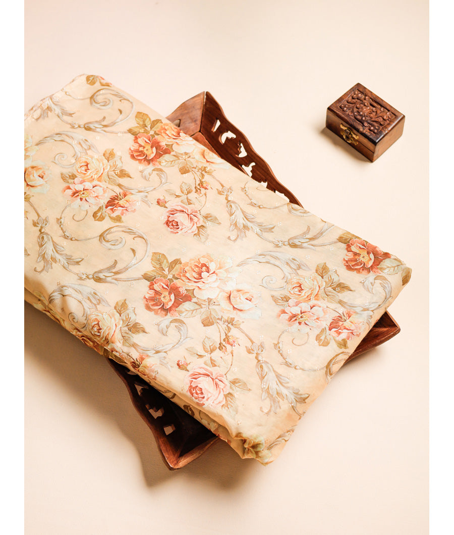 SEMI TUSSAR PRINTED FABRIC