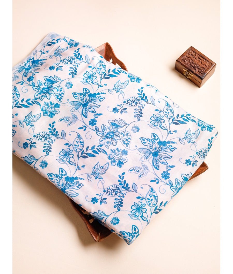 SEMI TUSSAR PRINTED FABRIC
