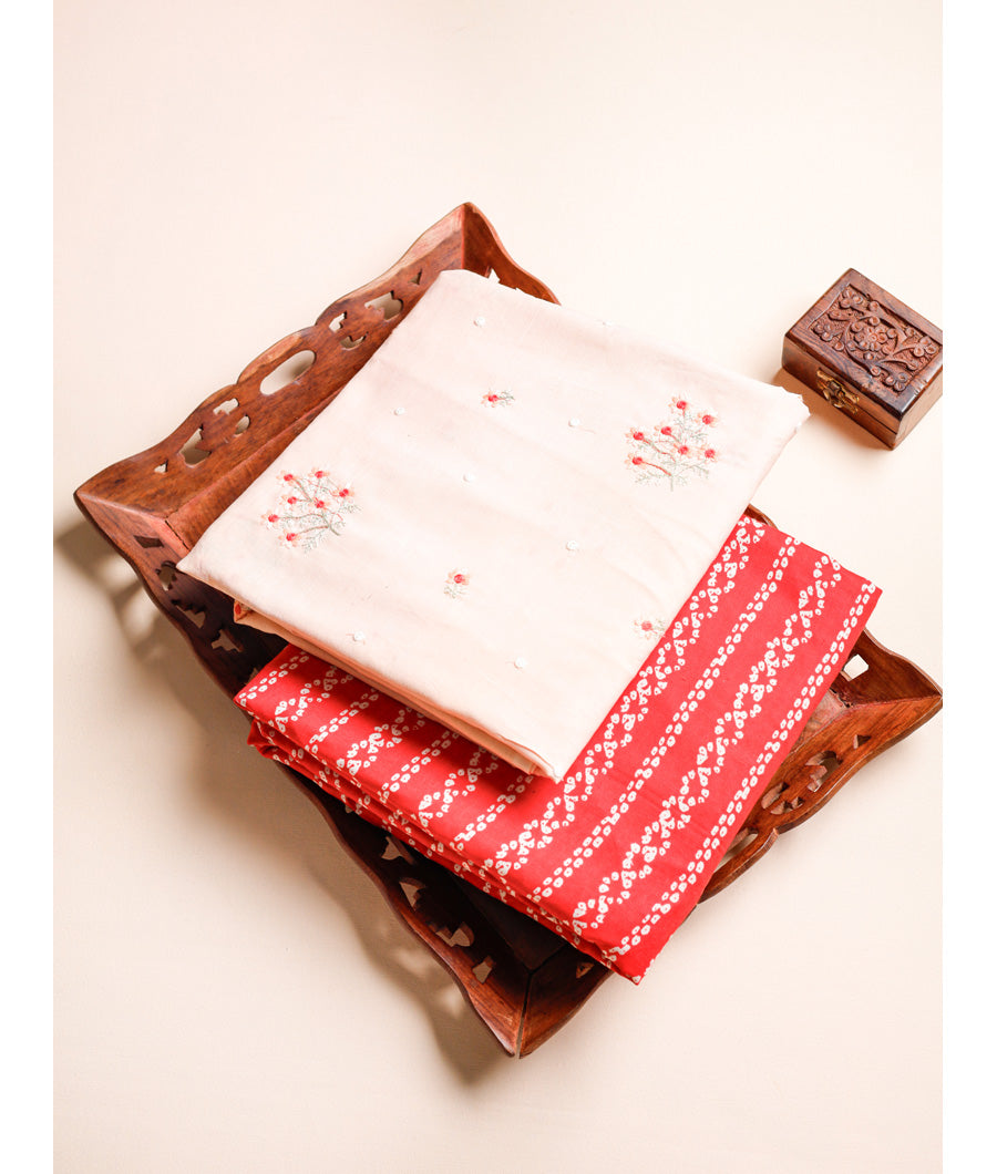 MUL CHANDERI EMBROIDERED MIX & MATCH