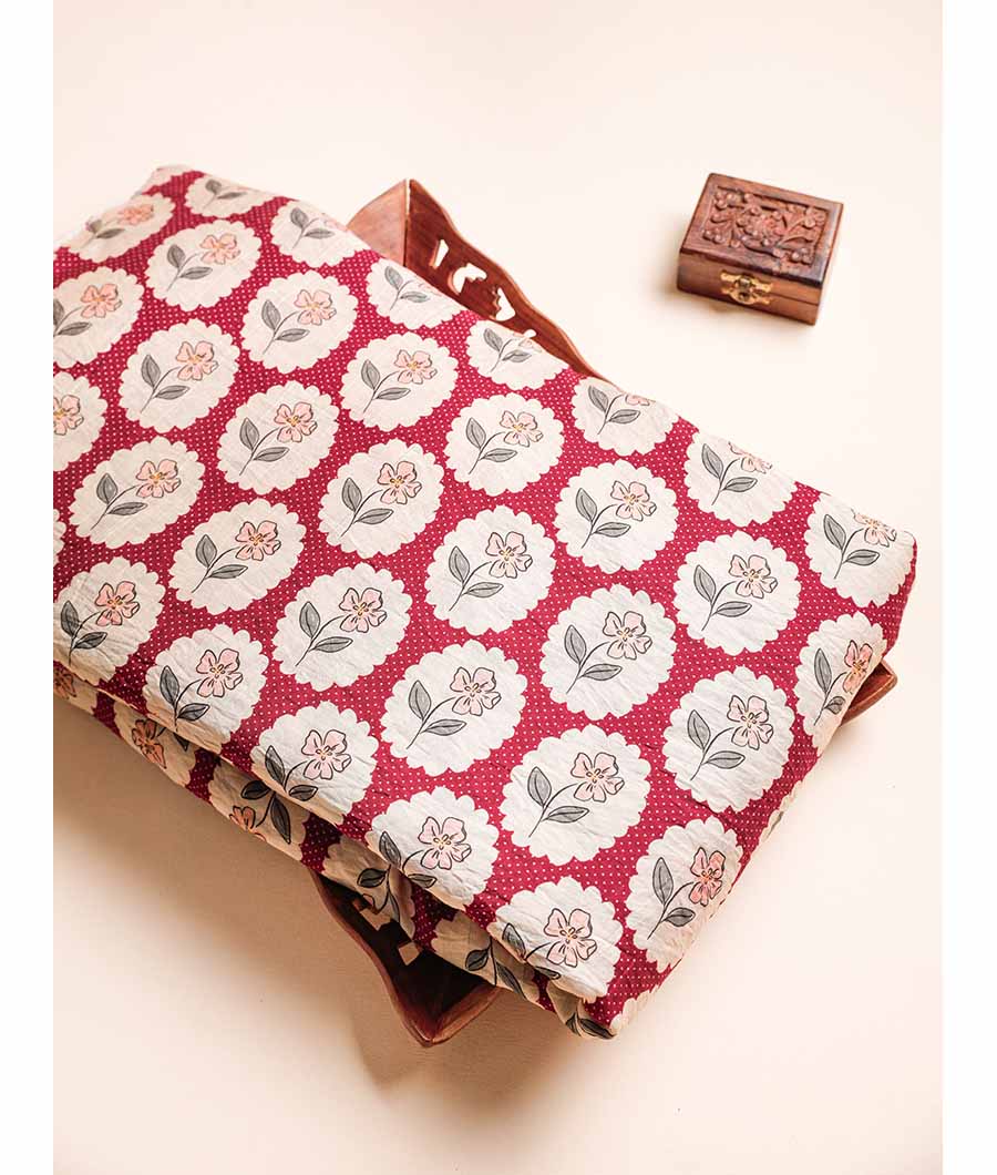 MOGRA MUGHAL CHANDERI PRINT FABRIC