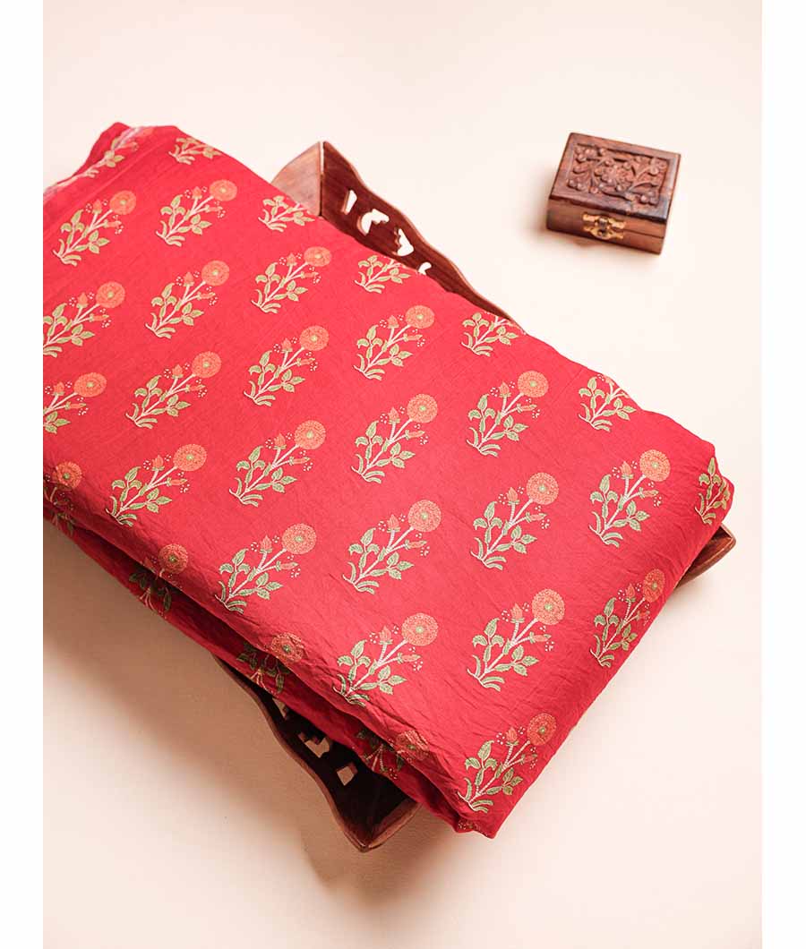 MOGRA MUGHAL CHANDERI PRINT FABRIC