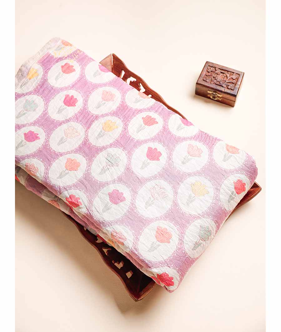 MOGRA MUGHAL CHANDERI PRINT FABRIC