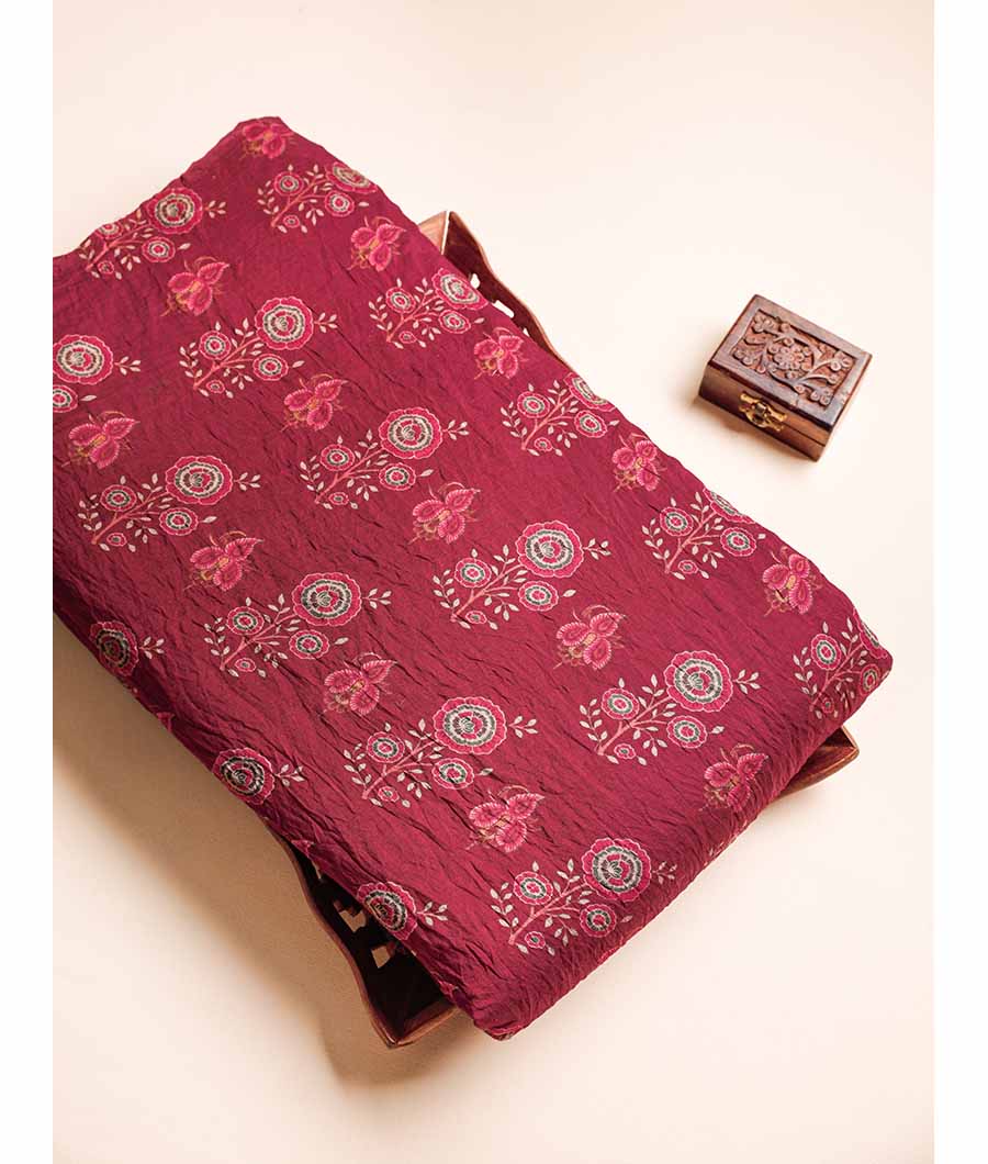 MOGRA MUGHAL CHANDERI PRINT FABRIC