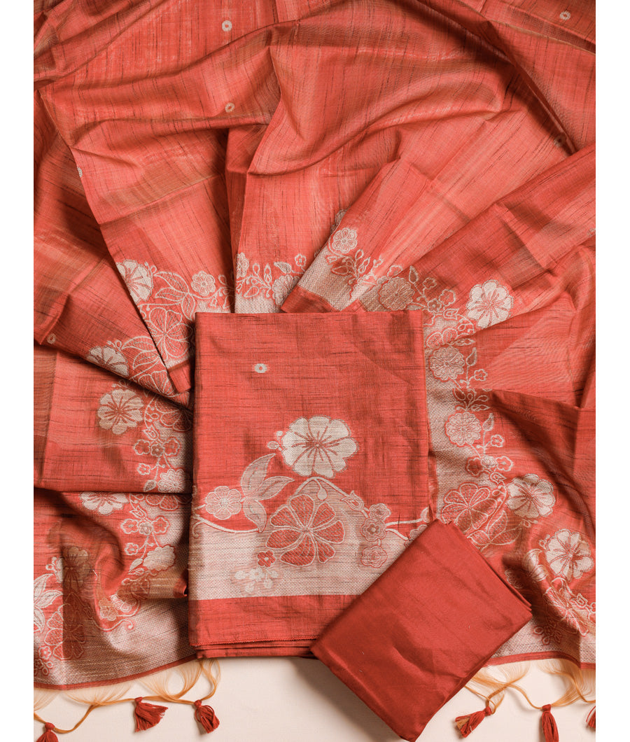 CHANDERI SILK JAMDHANI SUIT SET