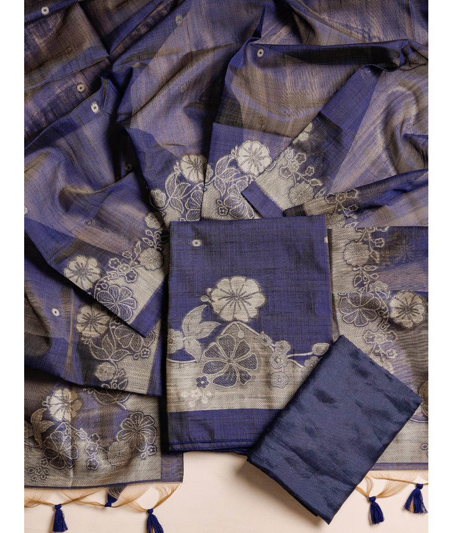 CHANDERI SILK JAMDHANI SUIT SET