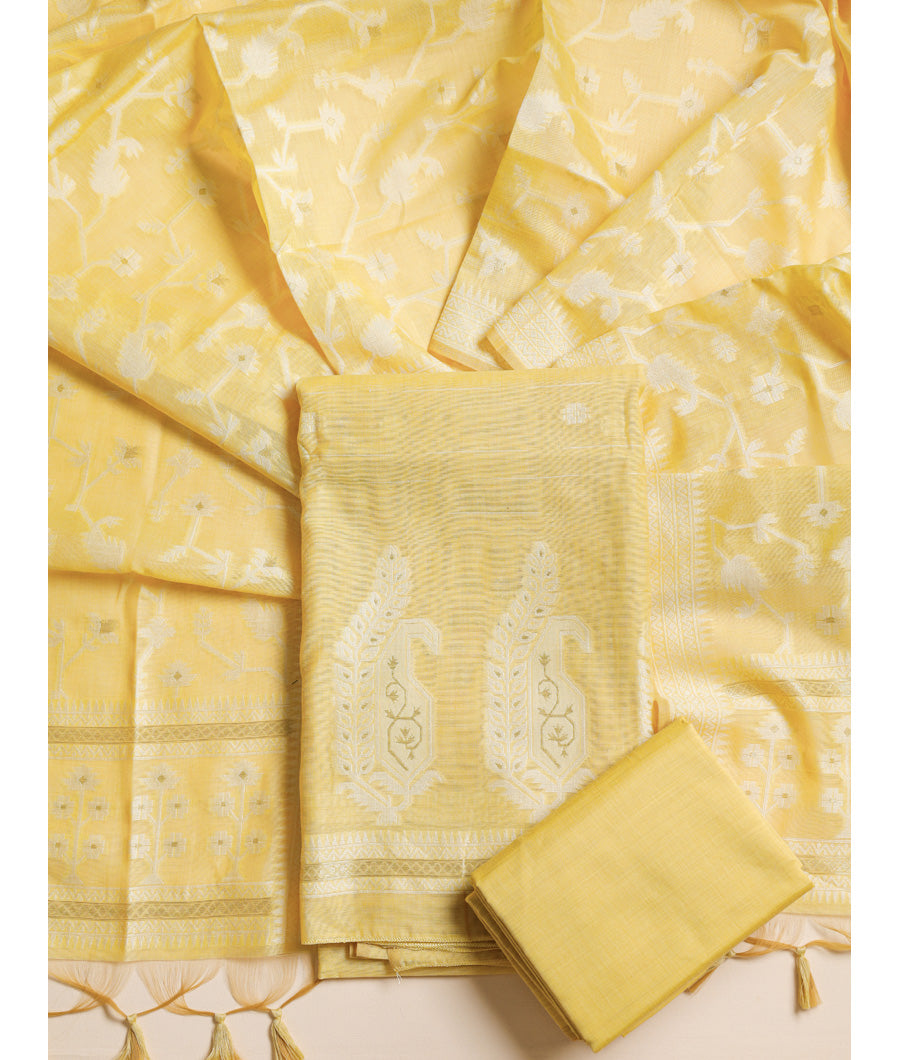 CHANDERI SILK JAMDHANI SUIT SET