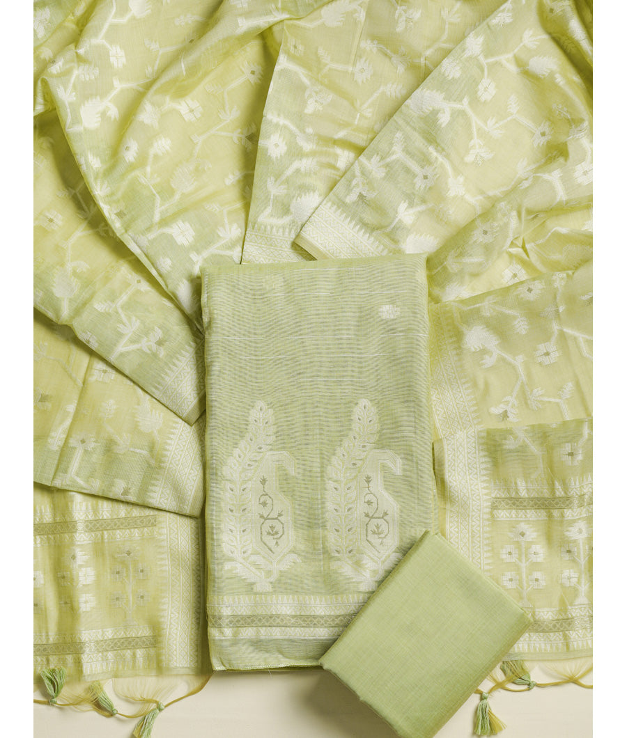 CHANDERI SILK JAMDHANI SUIT SET