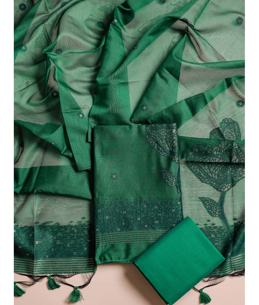 CHANDERI SILK JAMDHANI SUIT SET