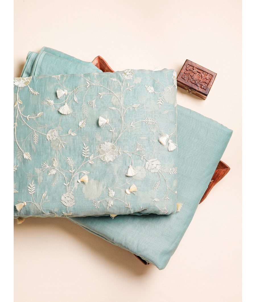 PREMIUM MUL CHANDERI EMBROIDERED WORK & PLAIN FABRICS