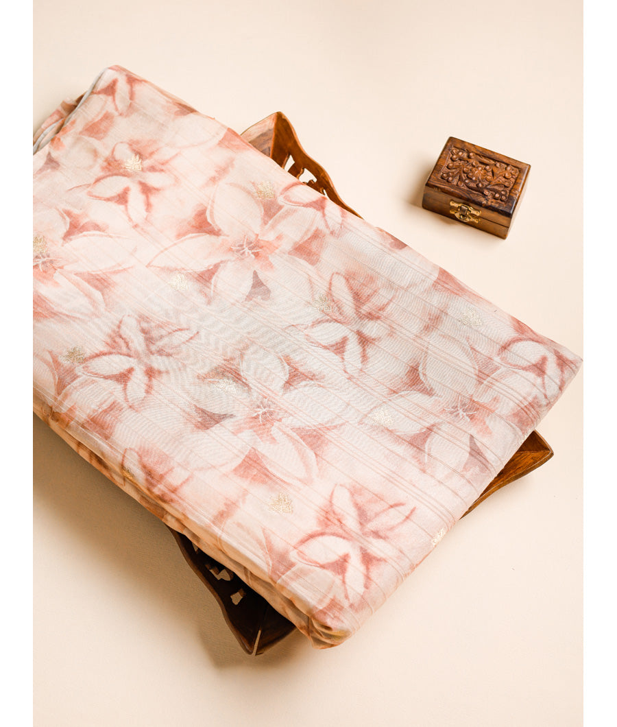 SEMI TUSSAR PRINTED FABRIC