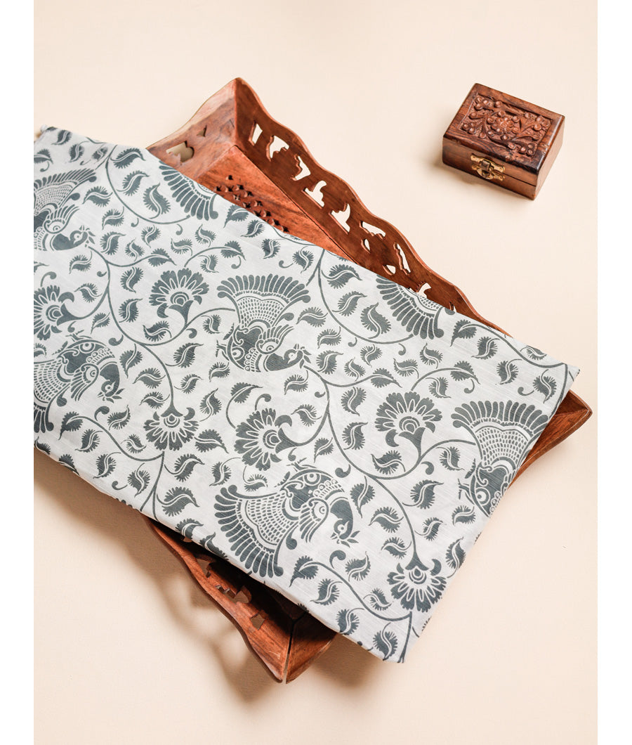 KALAMKARI DUPION SILK FABRIC