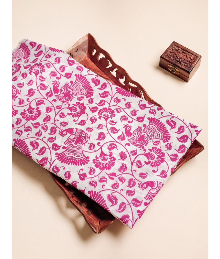 KALAMKARI DUPION SILK FABRIC