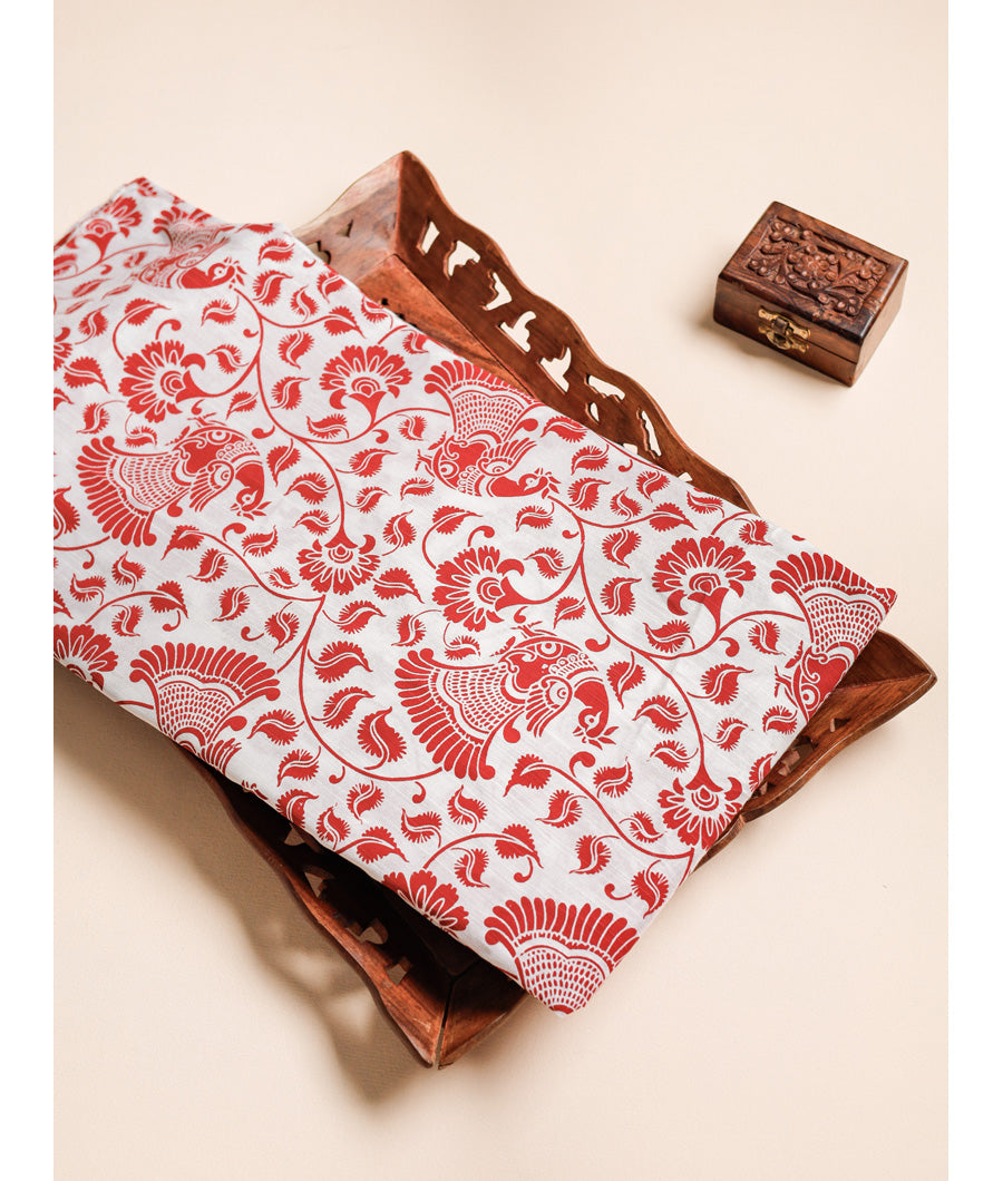 KALAMKARI DUPION SILK FABRIC