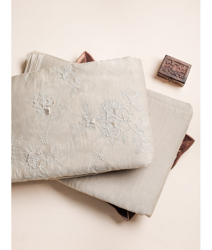 PREMIUM MUL CHANDERI EMBROIDERED WORK & PLAIN FABRICS