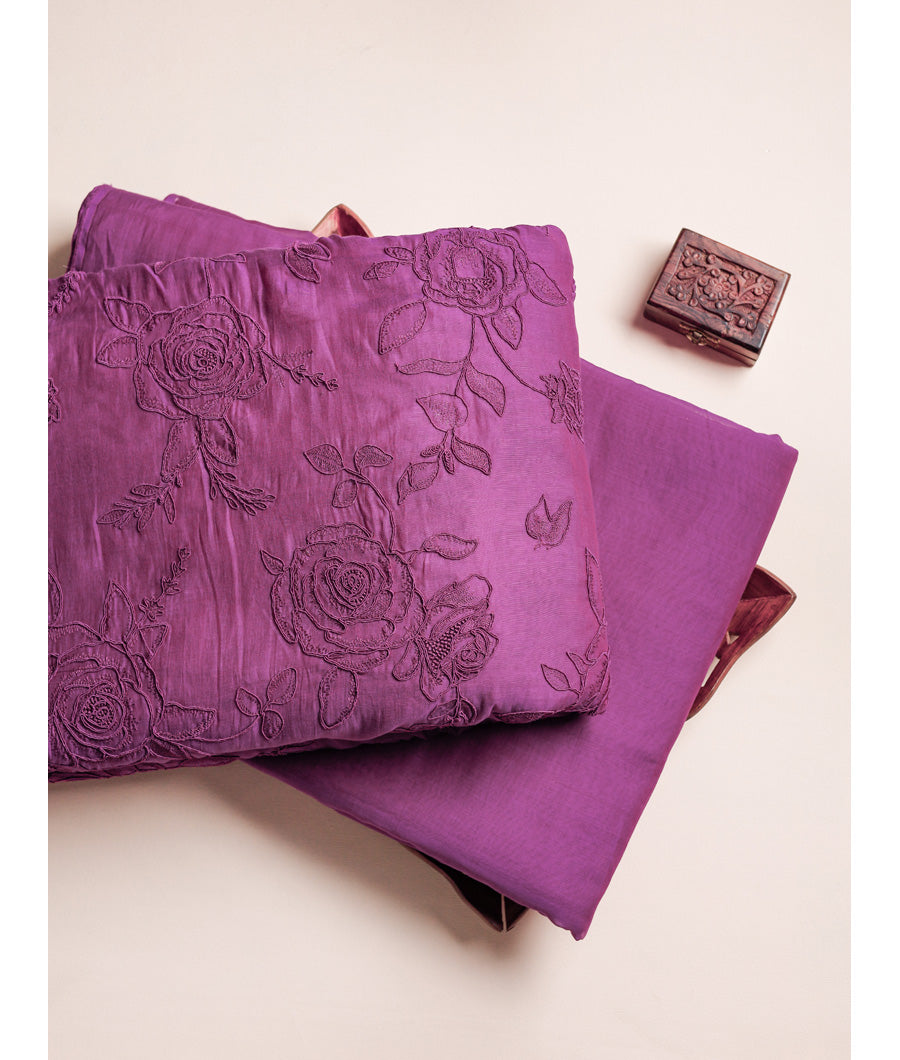 PREMIUM MUL CHANDERI EMBROIDERED WORK & PLAIN FABRICS