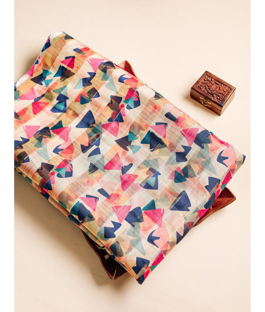 SEMI SILK PRINTED FABRIC