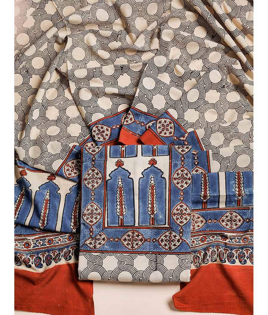 PURE COTTON AJRAKH SUIT SET
