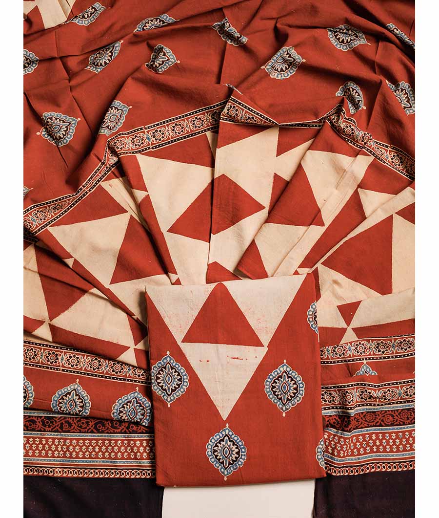 PURE COTTON AJRAKH SUIT SET
