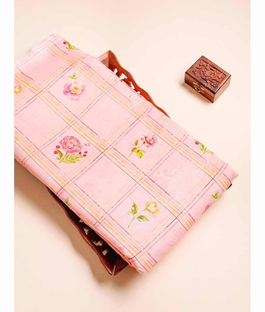 MUL CHANDERI PRINTED FABRIC