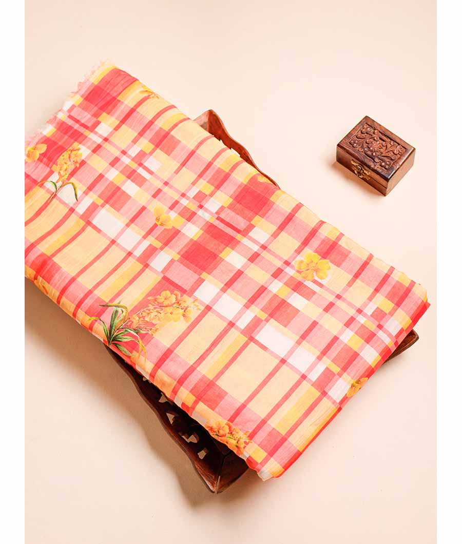 MUL CHANDERI PRINTED FABRIC