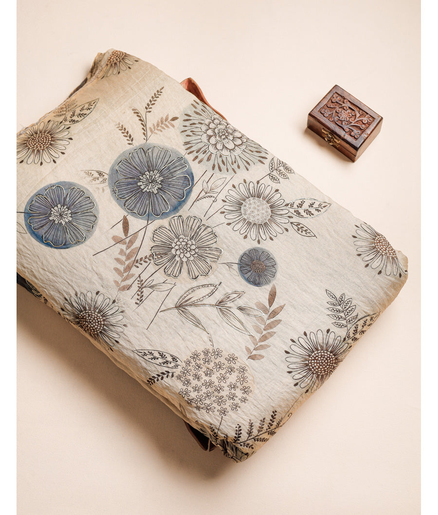 MOGRA CHANDERI FOIL PRINTED FABRIC