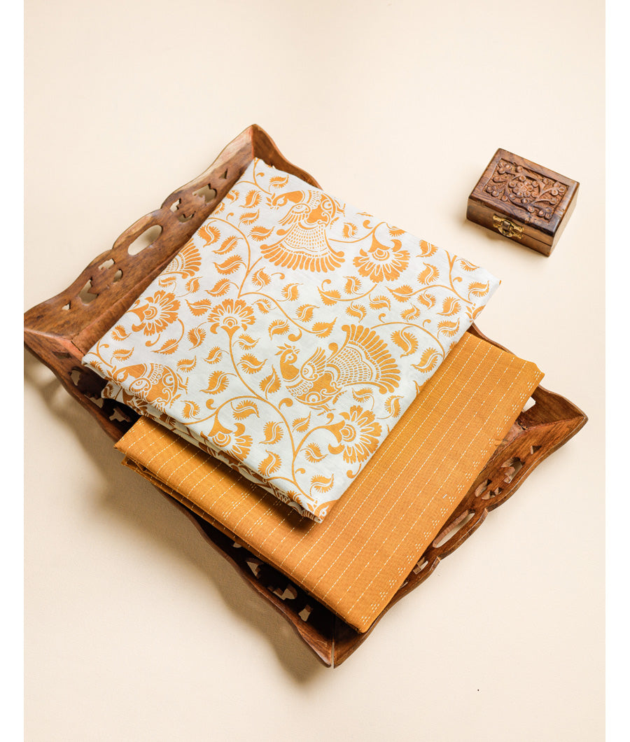 DUPION SILK TOP WITH COTTON BOTTOM