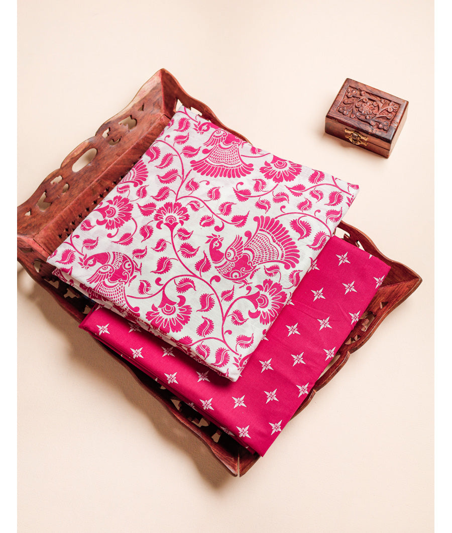 DUPION SILK TOP WITH COTTON BOTTOM