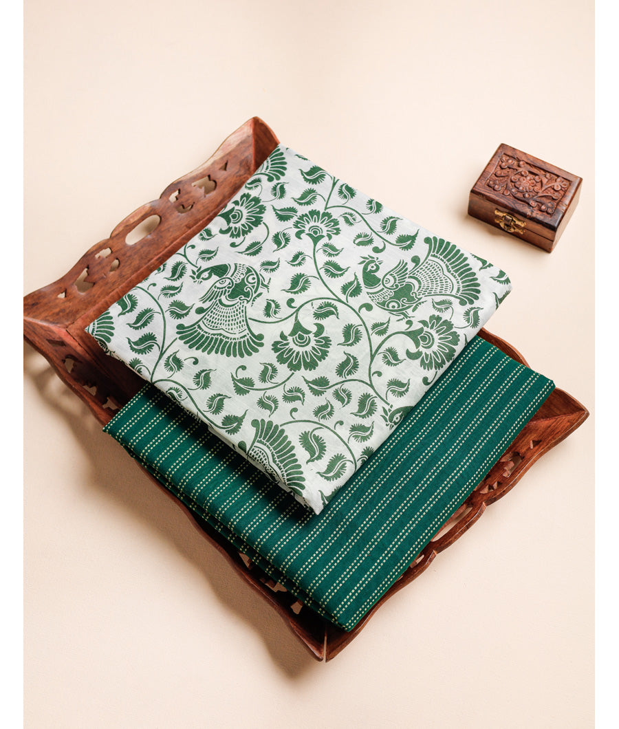 DUPION SILK TOP WITH COTTON BOTTOM