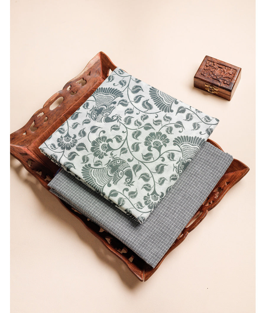 DUPION SILK TOP WITH COTTON BOTTOM