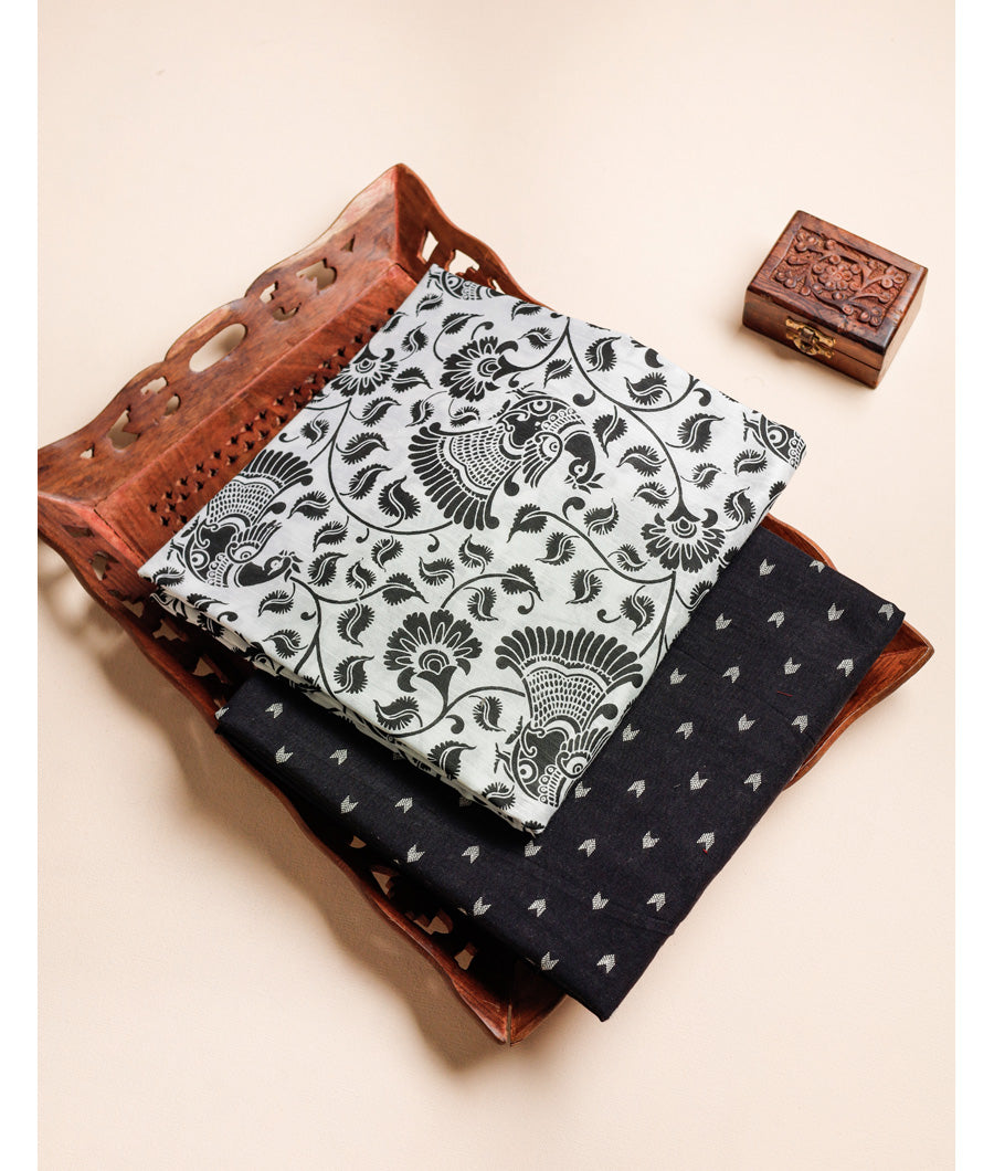 DUPION SILK TOP WITH COTTON BOTTOM