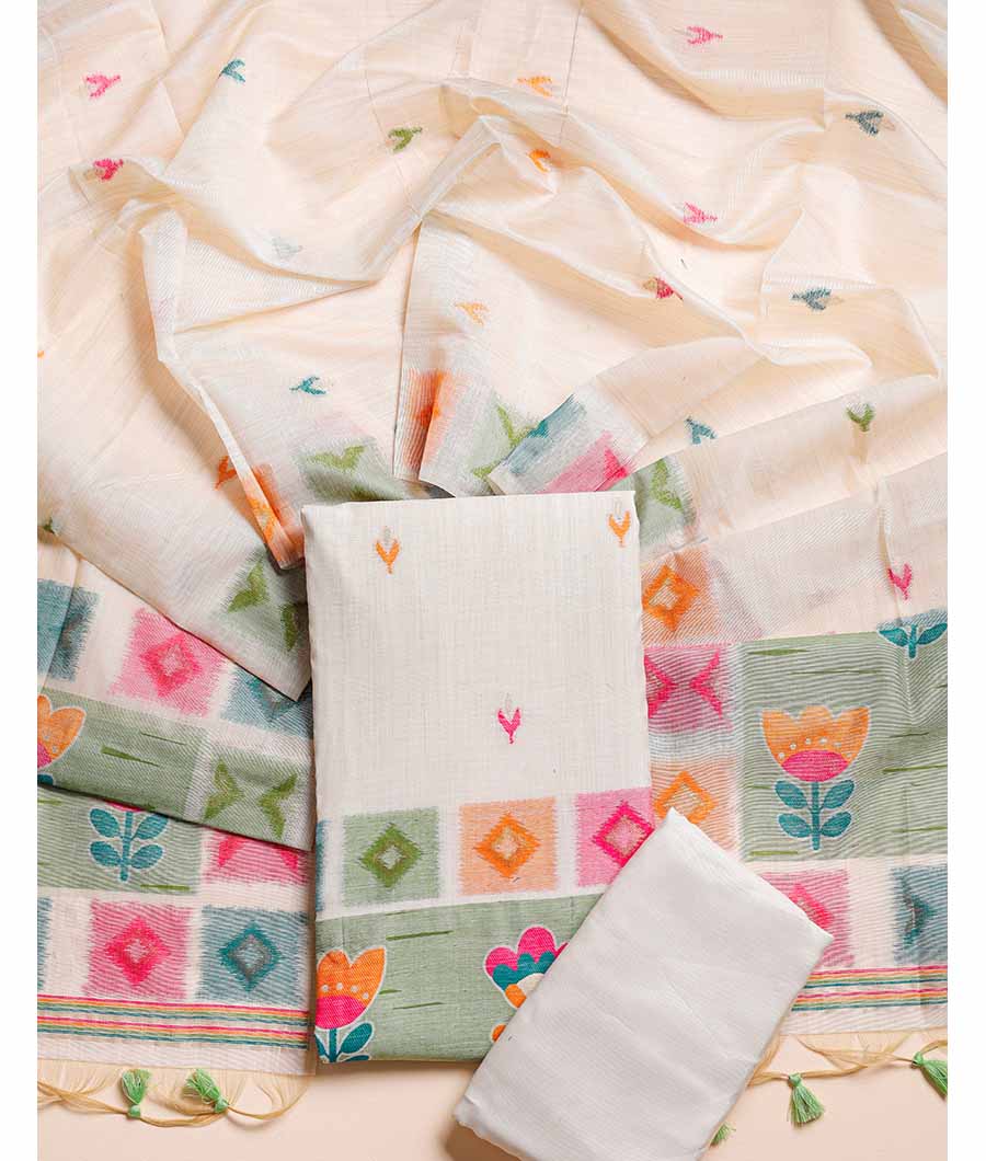 MUGA SILK PHOOL RANG SUIT SET