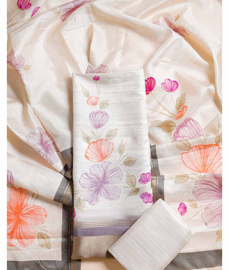 SEMI TUSSAR FLORAL SUIT SET