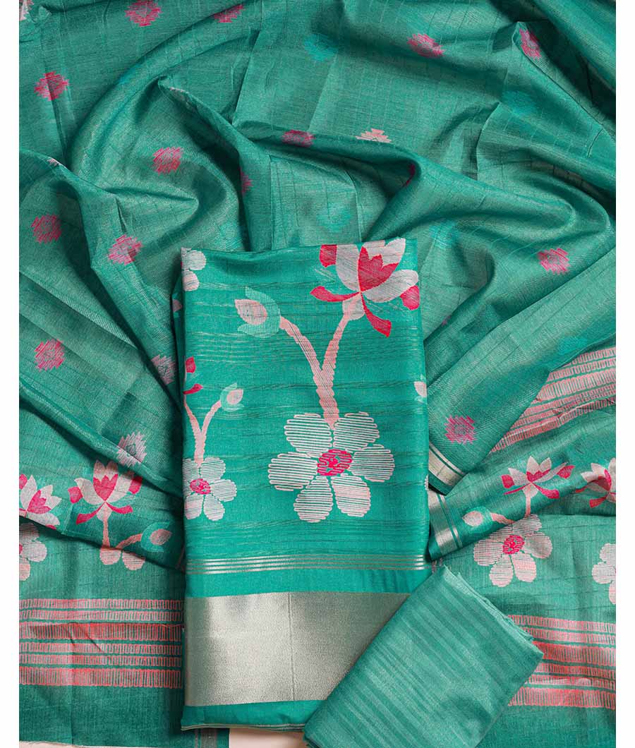SEMI TUSSAR FLORAL SUIT SET